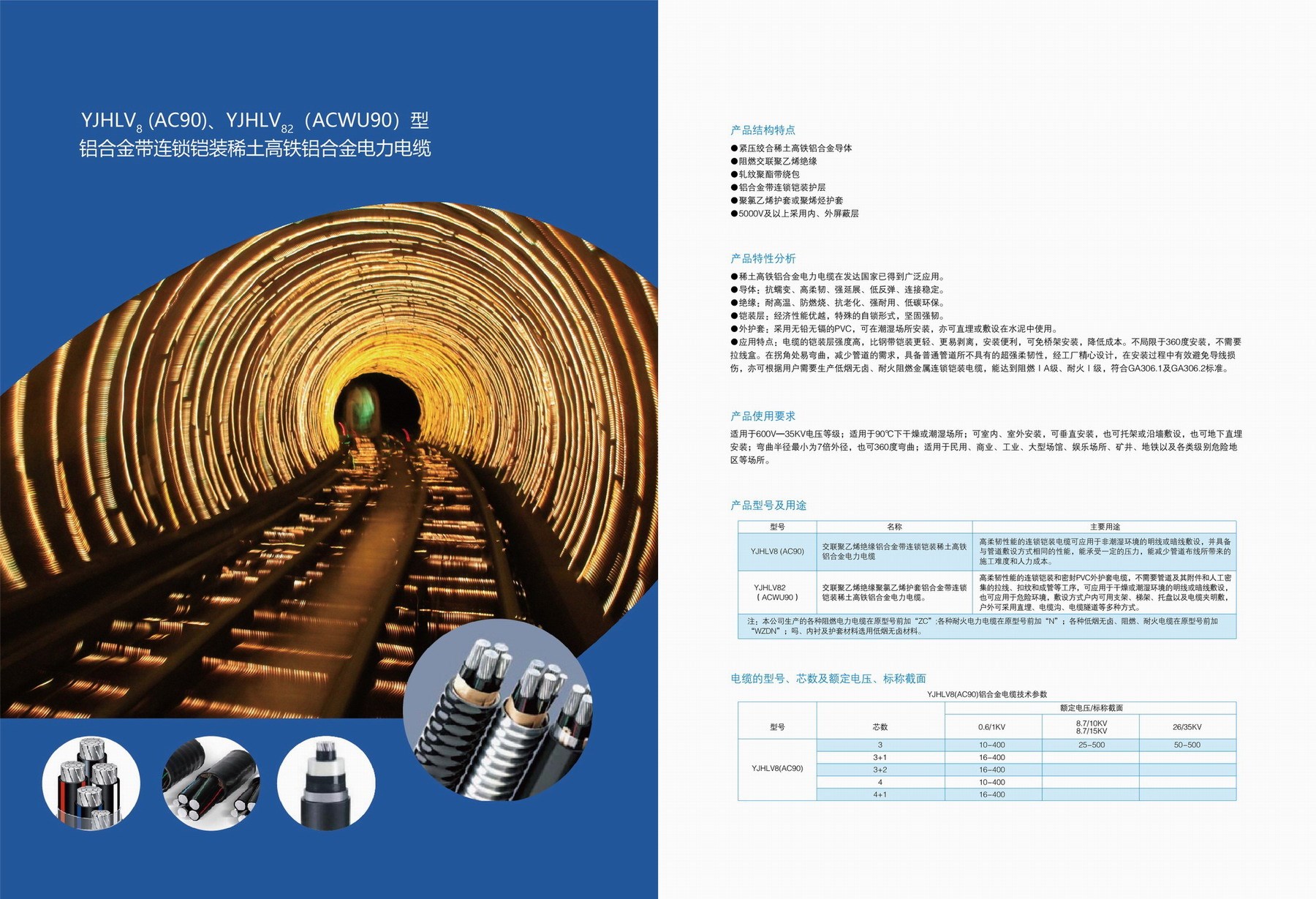 YJHV8(AC90)、YJHLV82(ACWU90)型鋁合金帶連鎖鎧裝稀土高鐵鋁合金電力電纜3.jpg